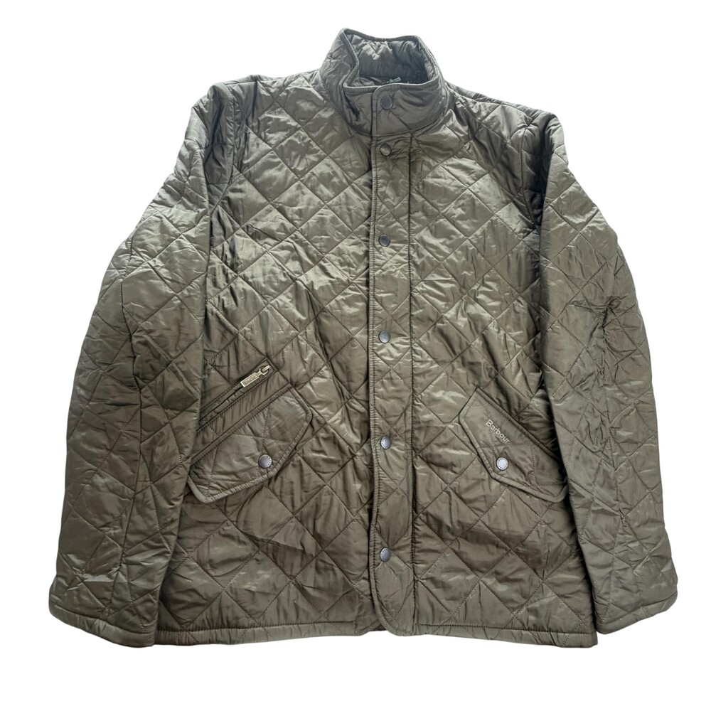 Barbour Flyweight Chelsea Quilt Jacket Mens Small Green Quilted Lined Outdoor
